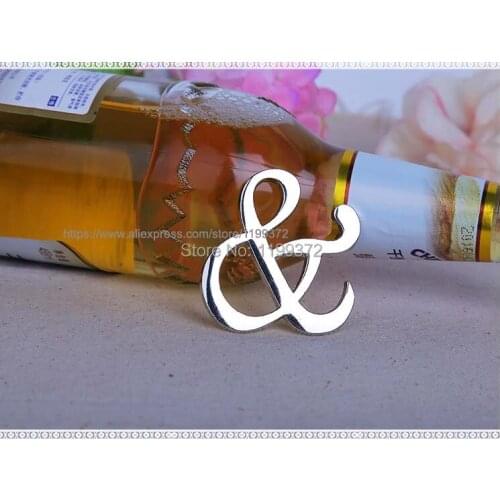 300pcs Mr. And Mrs. Ampersand Bottle Opener Wine Opener Bridal Shower Wedding Favors Gift Silver