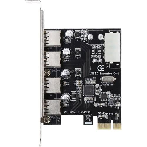 4 Port PCI-E to USB 3.0 HUB PCI Express Expansion Card Adapter 5 Gbps Speed