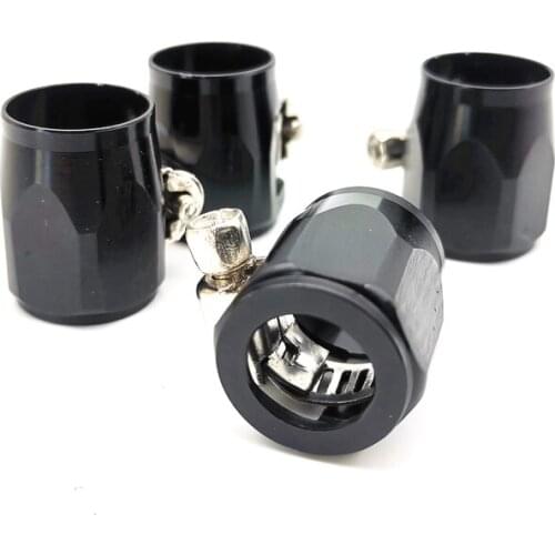 4pcs/lot Black Car Hose Finisher Clamp AN6 Hose End Cover Fitting Adapter Connector
