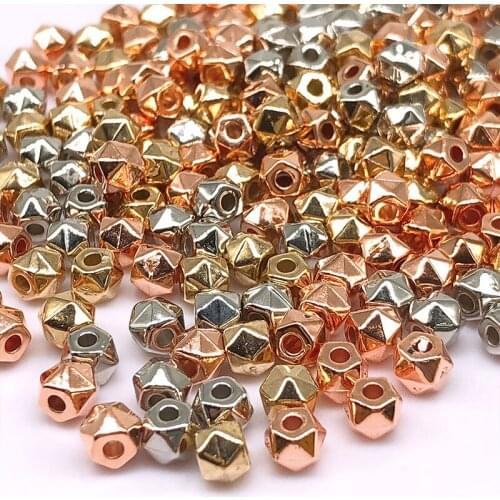 5mm 200/400pcs Silver Color CCB Beading Cube Loose Beads CCB Beads for Jewelry Making (not metal) Spacer Plastic Seed Bead