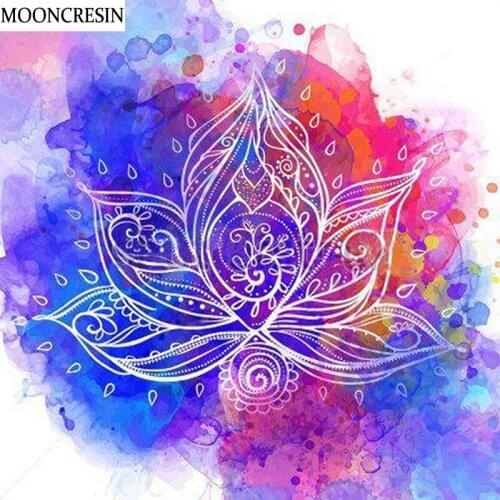 Diy Diamond Embroidery 5D Diamond Painting Flower Colorful Lotus Full Square Rhinestone Cross Stitch Mosaic Stickers Home Decor