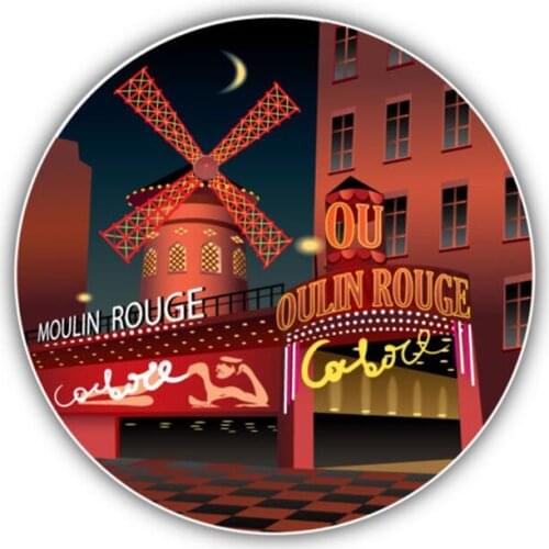 Amusing 12CM*12CM Personality Paris Cabaret Decal Reflective Motorcycle Car Sticker