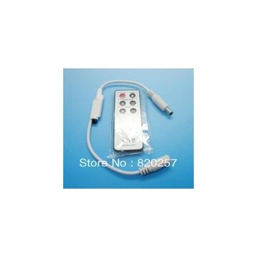 Free Shipping 5pcs Lot 6key Mini Dimmer Controller With IR Remote 12V 6A 72W With DC Connector For Signle Color