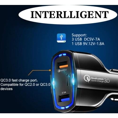 Qc3.0 usb vehicle fast charging type-C fast charging PD vehicle charging 2usb1 type-c12-32v intelligent vehicle charger