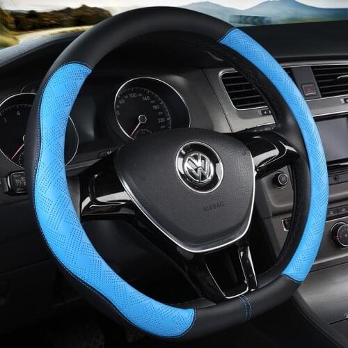 D series Micro Fiber Leather Car Steering Wheels Covers 38CM/15'' Steering Wheel Hubs Car Styling,For VW GOLF 7 2015 POLO JATTA