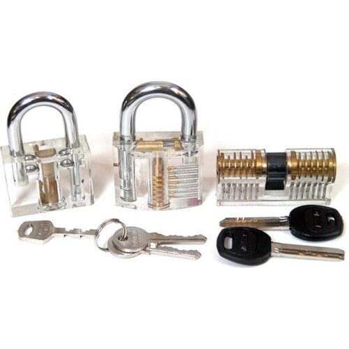 Crystal Lock Pick Trainining Outdoor Luggage Case Lock Padlock Combination Set For Practicing Lock Craft Locksmith Tools