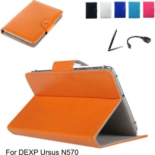 For iBall Slide Gorgeo 4GL Tablet PU Leather Book Cover Magnetic Stand Case + Stylus Pen + OTG Cable