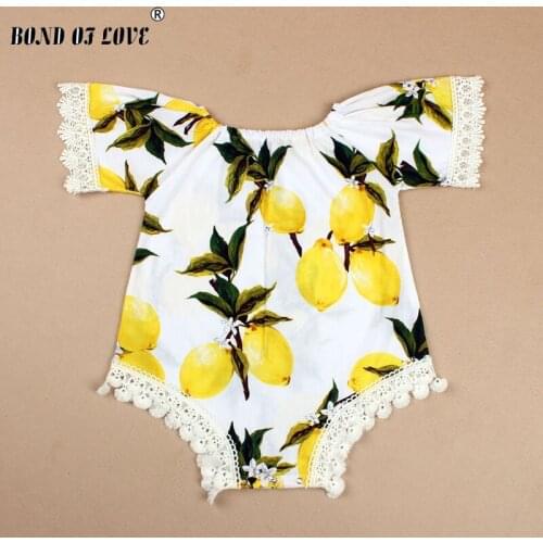 Children Fruit Pattern Cotton Baby Girl Rompers Infant Jumpsuit Clothes Sunsuit Outfits Lovely Christmas Gifts 2 Colors YC042