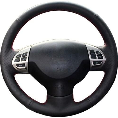 DIY Genuine Leather Car Steering Wheel Cover For Mitsubishi Lancer EX 10 Lancer X Mitsubishi Outlander ASX Colt Pajero Sport