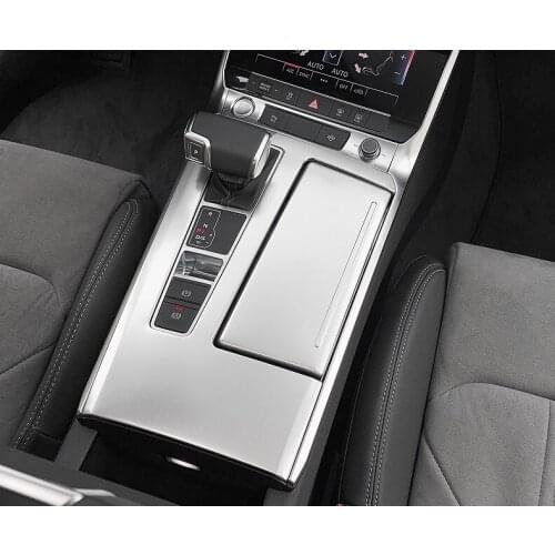 For Audi A6 C8 2019 Car Styling Gear Cup Drink Holder Panel Cover Trim Frame Sticker Chrome Interior Accessories