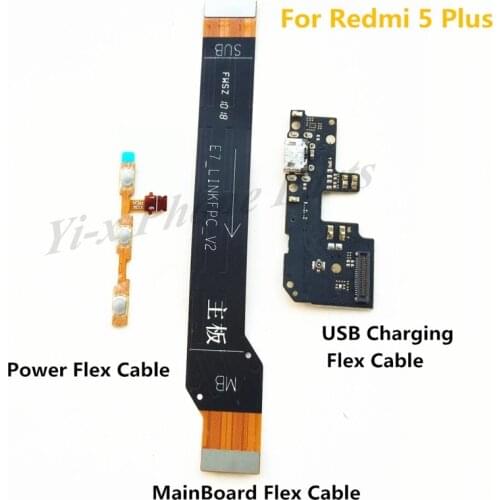 Power Volume & USB Charging Board & Motherboard MainBoard Connections Flex Cable For Xiaomi Redmi 5 Plus hongmi 5 plus