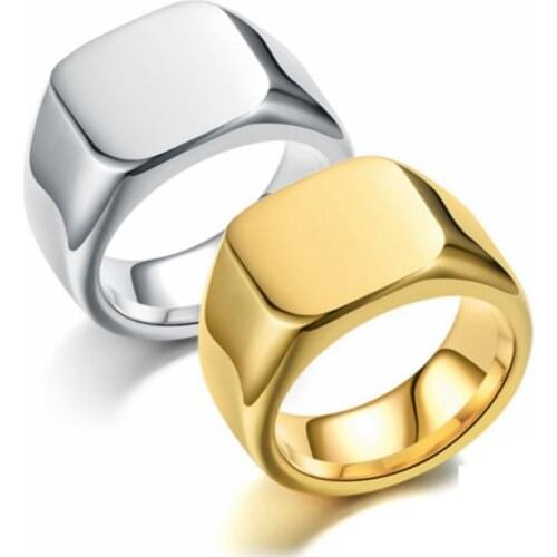 BAECYT Smooth Mens Black Rock Punk Rings Cool Fashion Individuality Signet Ring For Women Man Party Jewelry