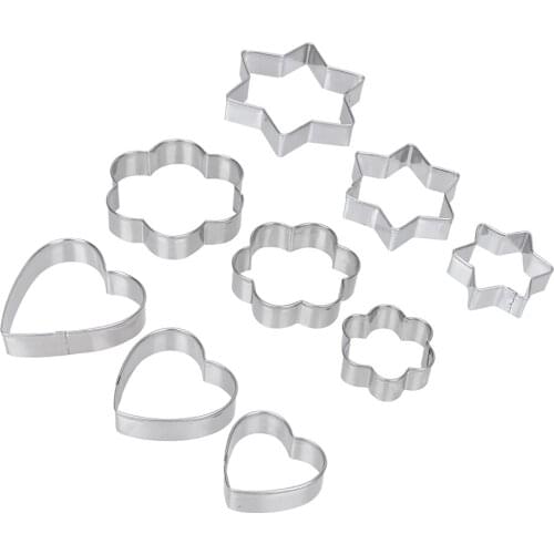 HILIFE Baking Mould Star Heart Flower Cutter 3pcs/set Stainless Steel Biscuit DIY Mold Egg Mould Cookie Cutter