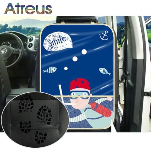 Cartoon Car Seat Back Kids Anti Kick Mat Protector Cover For BMW E46 E90 E60 E39 E36 F30 F10 F20 X5 E70 E53 M G30 E91 E34 F31