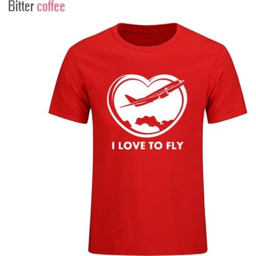 I Love To Fly Aircraft Print Casual Mens O-neck T Shirts Fashion Mens Tops Men T-shirt Short Sleeve Men Tshirt Euro Size