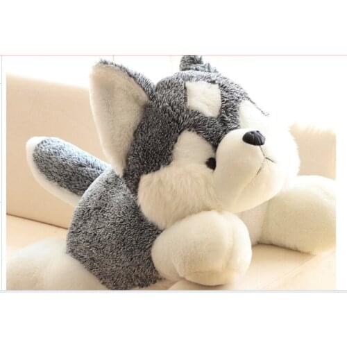 Stuffed animal lovely husky dog plush toy about 70cm lifelike husky dog doll throw pillow toy h7633