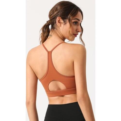 New Sexy Fitness Women Yoga Bra High Impact Padded Running Bra Shockproof Push Up Sports Bra Hollow Out Athletic Underwear Tops