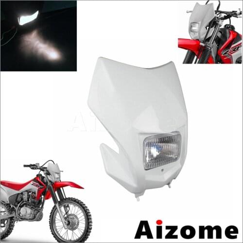 For Honda CRF150F CRF230F Front Headlight Fairing Dirt Bike Supermoto Motorcycle Headlight Enduro Motocross Lamp Mask 2015-2020