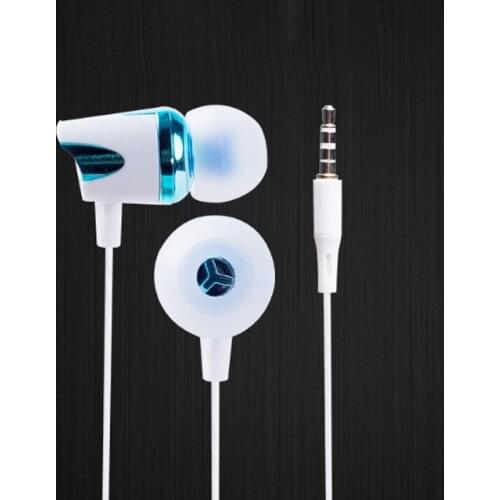 Wired Earphone Electroplating Bass Stereo In-ear Earphones with Mic Hansfree Call Phone Earphone for Android iOS