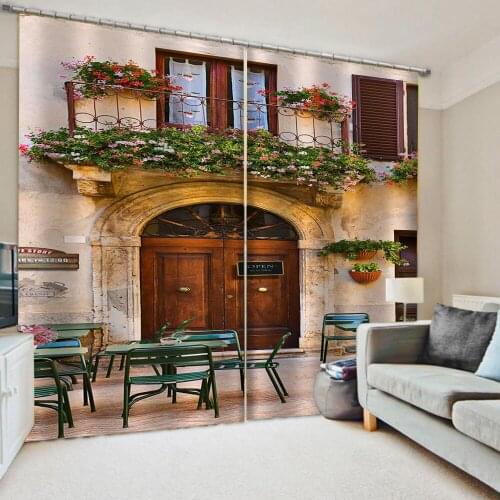 Luxury Blackout 3D Window Curtain For Living Room flower garden curtains 3d stereoscopic curtains