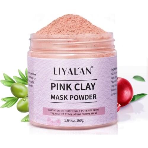 Rose Pink Clay Soft Mask Powder For Face Peel Pure Natural Bentonite Facial Whitening Exfoliating 160g