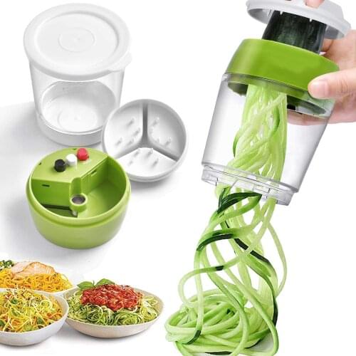 Handheld Spiralizer Vegetable Fruit Slicer 5 in 1 Adjustable Spiral Grater Cutter Salad Tools Zucchini Noodle Spaghetti Maker
