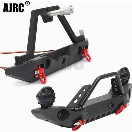 SCX10 Metal Front Rear Bumper with Led Lights for 1/10 RC Crawler Axial SCX10 II 90046/90047 SCX10 III AXI03007 TRAXXAS TRX4