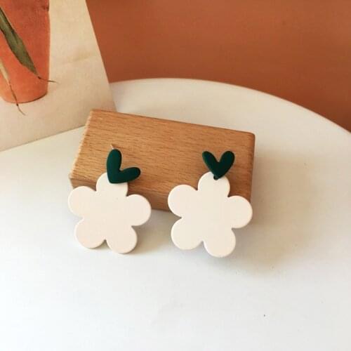 Girls Cute Hearts Sweet Clip on Earrings Big Flowers New Luxury Drop Earrings