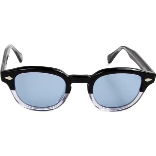 Clear Acetate Round Transparent Sunglasses Men Brand Designer Vintage Sun Glasses For Women Driving Shades UV400 Gafas De Sol