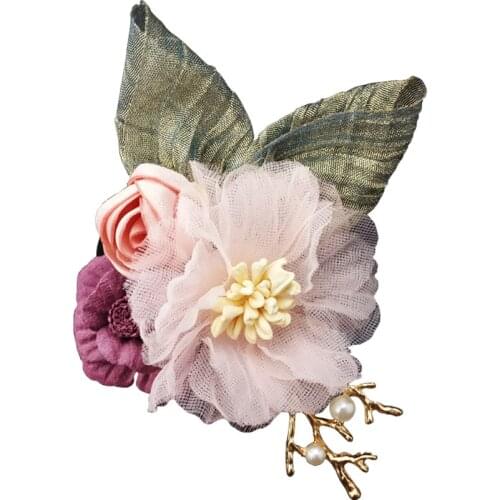 Fabric Flower Brooch Fashion Cloth Art Corsage Cardigan Badge Female Luxulry Jewelry for Women Accessories Gift Wholesale