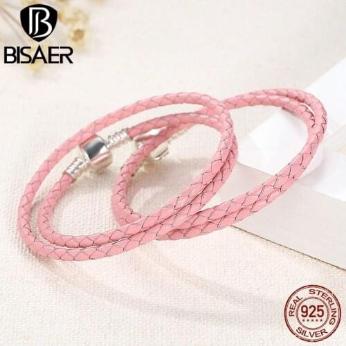 925 Sterling Silver Genuine Leather Long Chain Adjustable Homme Femme Bracelets For Women with Snake Clasp Jewelry WEUS908