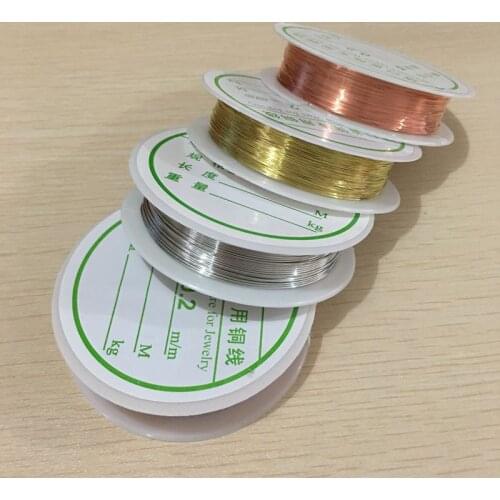 1 Roll Metal Copper Wire Beading Wire Rhodium Gold Red Copper DIY Jewelry Accessories For Jewelry Making 0.25MM to 1MM