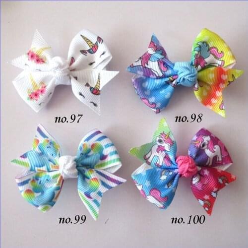 1000 BLESSING Good Girl 2.5" Wing Hair Bow Clip Unicorn Accessories Wholesale