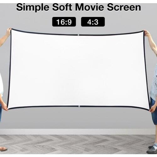 110 Inch Projector Screen Hologram Portable Home Cinema Folding Movie Screen HD Crease-resist for Indoor Outdoor Home Theatre