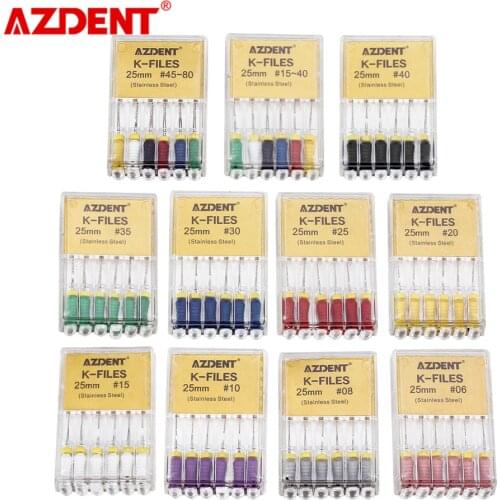21mm/25mm 6pcs/pack K Files Stainless Steel Dental Endodontic Instruments Dental Root Canal Files Treatment Tools