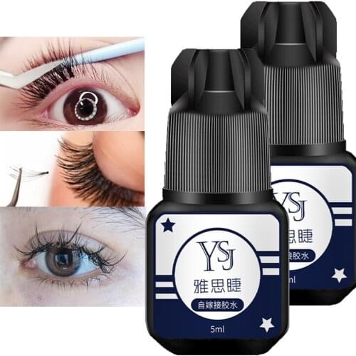 5ml Eyelash Extension Glue 1-3 Seconds Fast Drying Eyelashes Glue Black Adhesive Retention False Eyelash Grafting Glue Tool