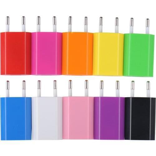 5V/ 1A Portable USB Charger Head EU Plug Electrical Socket Plugs Travel Adaptor For iPhone X 8 7 6 Samsung iPad Fast Charging