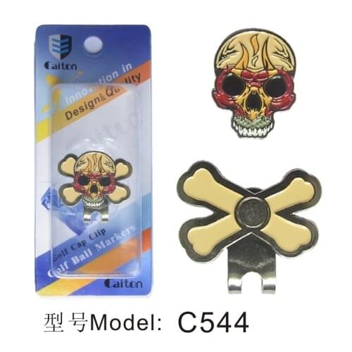 Free shipping Skull Golf Marker with Golf Hat clip Magnetic Mark Golf Ball Position Wholesale Price,Golf Accessories
