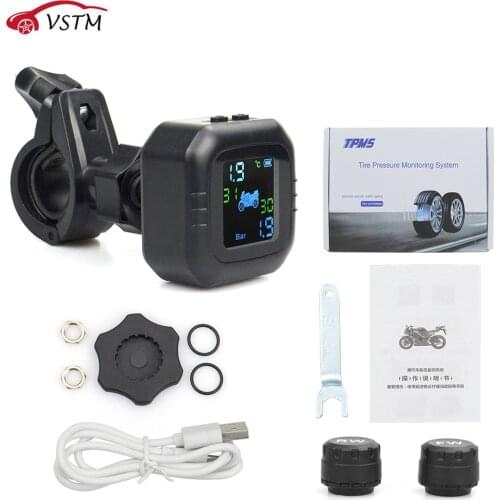 Motorcycle TPMS Tire Pressure Wireless Monitor External Pressure Sensors