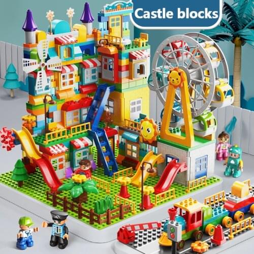 Marble run big blocks compatible building blocks funnel Slide blocks DIY big bricks toys for legoINGlys children gift