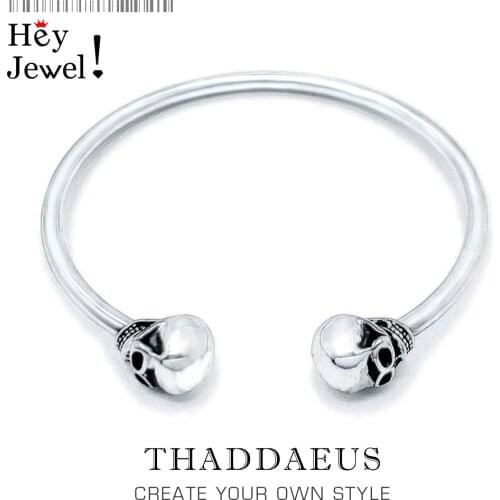 Bracelet Bangle Skull Europe Style Fashion Karma Rebel Jewelry Gift For Women Men,2020 Brand New Good Sterling 925 Silver Bangle