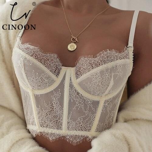 CINOON Amazing Shaper Bra Women 's Embroidery Bralette Adjustable Shoulder Strap Removable Ultra-thin Underwear Ladies Bra