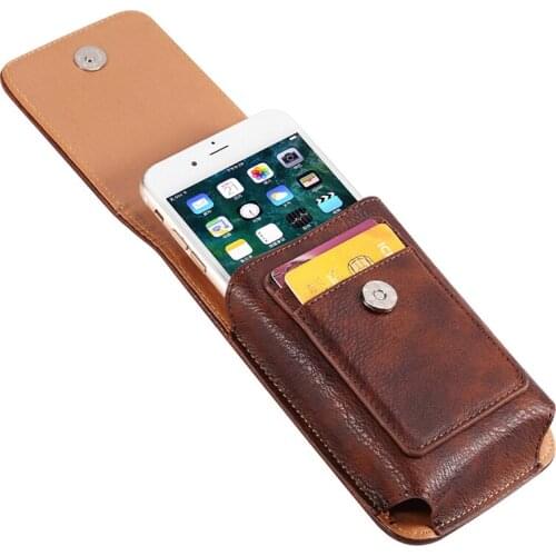 For Nokia 2.4 5.3 8.3 5G Belt Clip Holster Luxury Leather Phone Pouch Bag Case for OnePlus Nord N100 / Nord SE Waist Bag