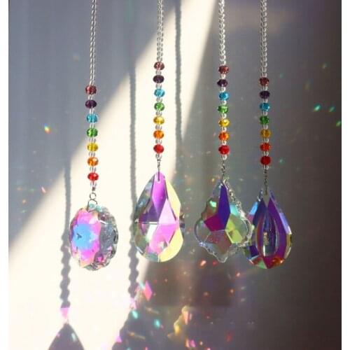 Color Crystal Ornament DIY Crystal Chain Pendant Window Pendant Creative Garden Window Hanging Home Decor Tools