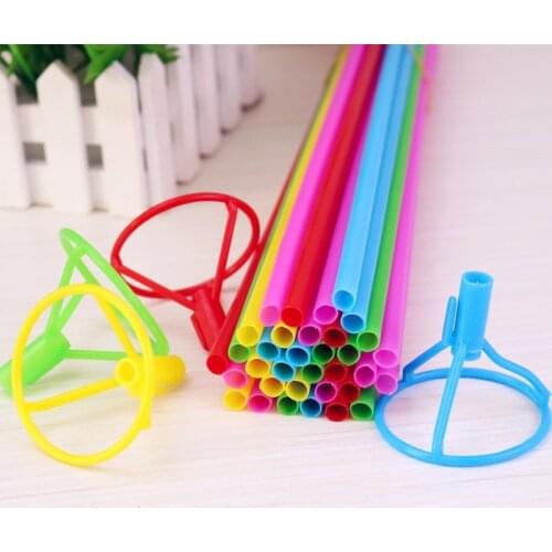 1Pack(100pcs) Assorted Color Plastic Balloon Safety Holder Sticks Holders with Cups for Wedding Party Holidays Anniversary Decor