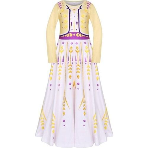 2019 Snow Queen 2 Girls Princess Cosplay Elsa Long Vest Dress Kids Summer Sleepwear Vest Children Dress