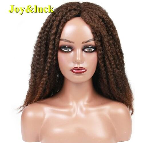 Long Afro Kinky Curly Crochet Braids Wigs Sythetic Wigs Middle Part Ombre Color Hair Wigs Cosplay or Daily Use Hair Style