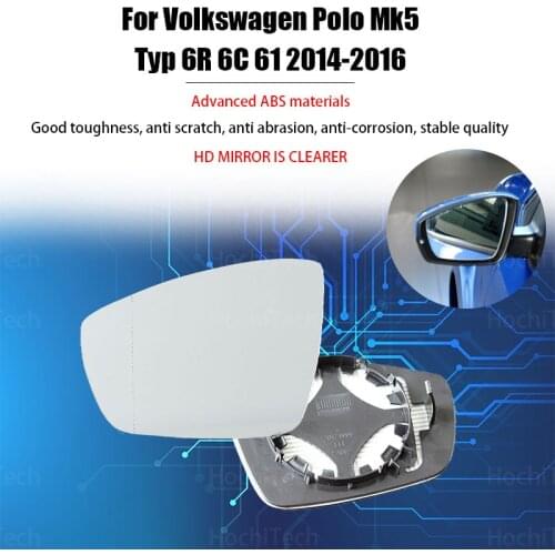 Side View Electric Left & Right Mirror Glass Heated for Volkswagen Polo Mk5 Typ 6R 6C 61 2014-2016