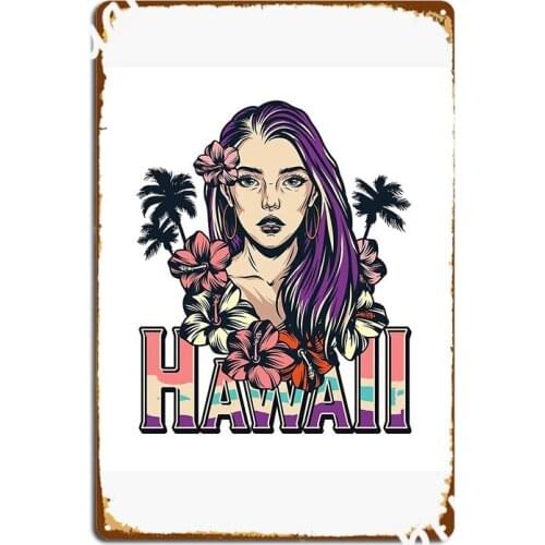 Hawaii Queen Poster Metal Plaque Party Plaques Club Party Personalized Tin Sign Poster