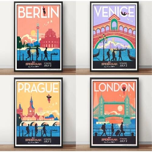 City Scenery London Venice Wall Art Canvas Painting Berlin Nordic Poster Prague Wall Pictures For Living Room Home Unframed